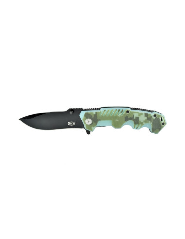 Navaja de bolsillo SCK empuñadura camo verde (20 cm.)