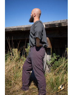 Viking broek visgraatpatroon model Arvid, grijs-bordeaux 2