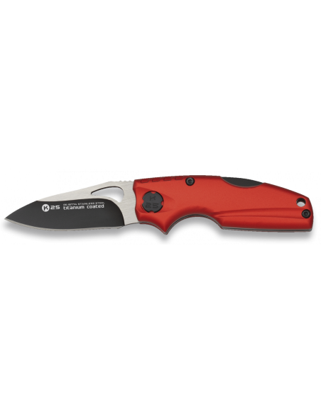 Rotes EDC K25 Taschenmesser, mit Clip