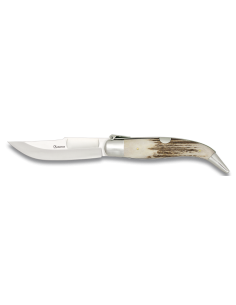 Klassisches Teja 0-Messer, Hirschgeweih (Klinge 8,2 cm.)