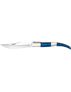 Arabisches Ratschentaschenmesser, blauer Holzgriff...