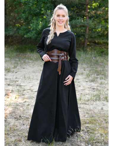 Vestido Medieval Milla Ligero de mujer, negro ⚔️ Tienda-Medieval