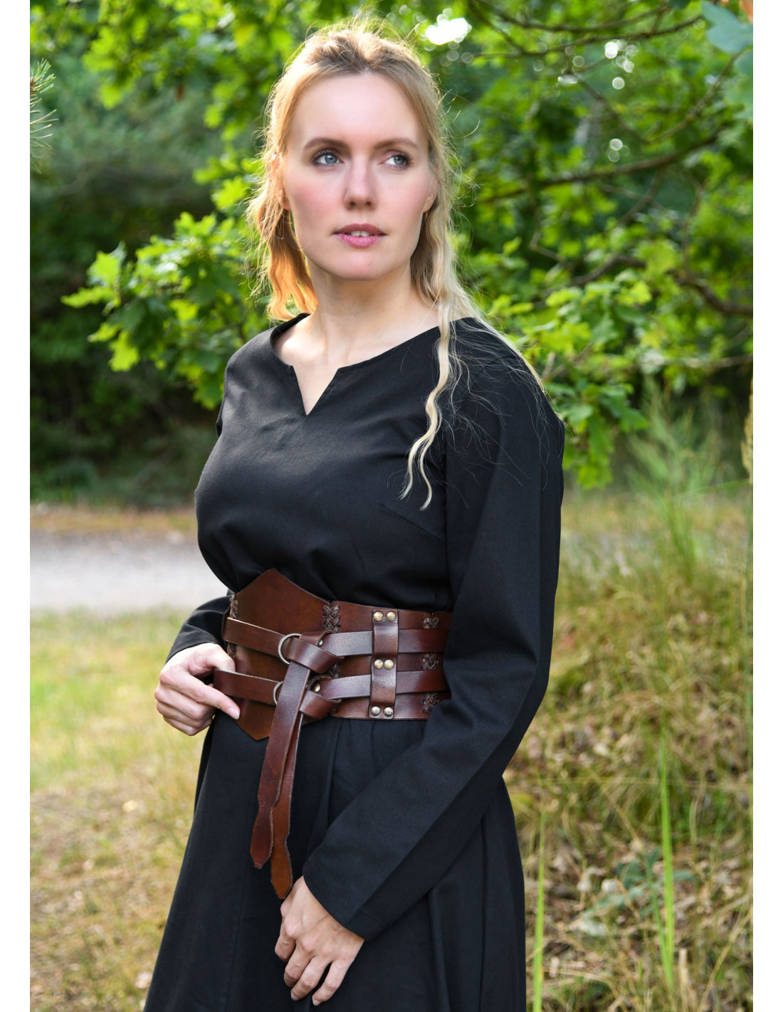 Vestido Medieval Milla Ligero de mujer, negro ⚔️ Tienda-Medieval