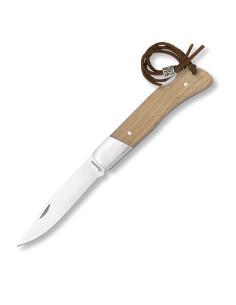 Albainox-Taschenmesser mit Holzgriff und Stahlzwinge, 6 cm.