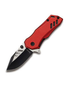 Navaja táctica K-25 con mango aluminio rojo