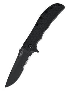 Navaja de bolsillo Kershaw Volt II, negra con sierra