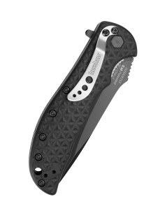 Navaja de bolsillo Kershaw Volt II, negra con sierra 2