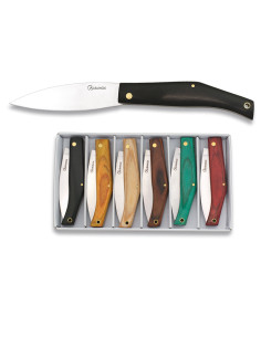 Set mit 6 farbigen Messern mit Kolbenverriegelung, 7 cm...
