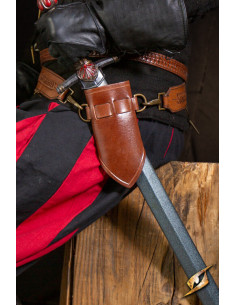 Tahalí met ringen voor botte zwaarden - Bruin