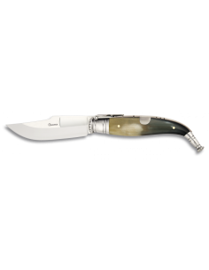 Messer mit Bullhorngriff, Klinge 10 cm.