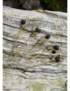 Set 5 alfileres medievales decoradas con piedras 2