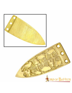 Punta decorativa de cinturón vikingo en latón 2