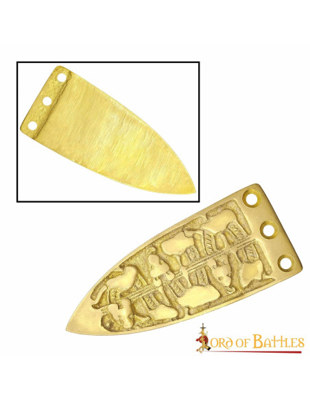 Decoratieve vikingriemtip van messing