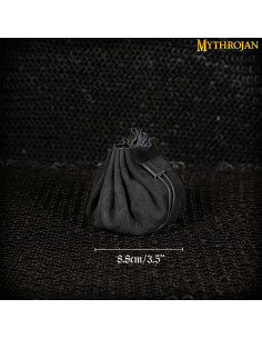 Bolsita medieval para recreaciones, oro y dados - Negra 2