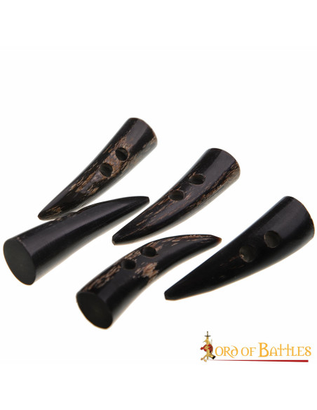 Sæt med 5 store hornspænder til tøj...