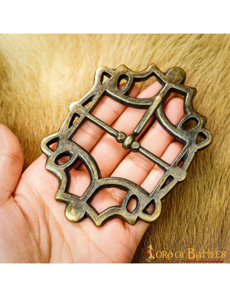 Pirat bæltespænde i gammel messing