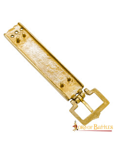 Lange Wikinger-Gürtelschnalle aus Messing 2