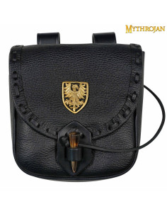 Bolso del aventurero medieval negro, tipo riñonera, con...