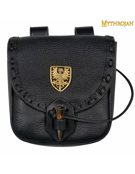 Bolso del aventurero medieval negro,...