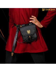 Bolso del aventurero medieval negro, tipo riñonera, con... 2