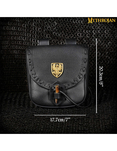Bolso del aventurero medieval negro,...