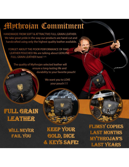 Bolso del aventurero medieval negro,...