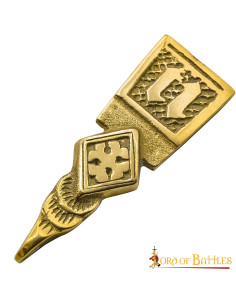 Accesorio medieval en latón decorativo para cinturón