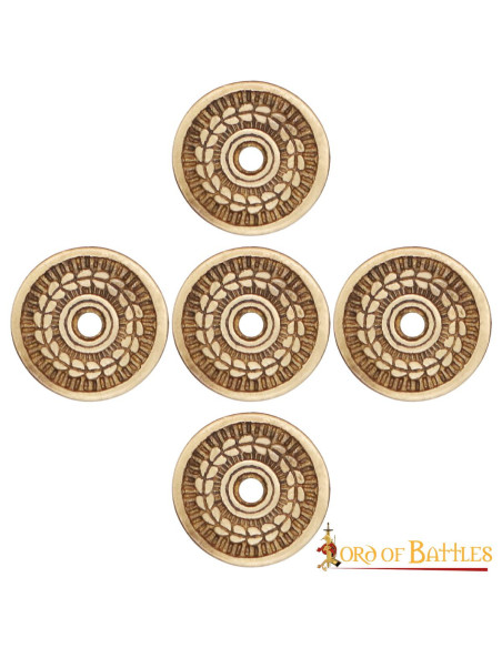 Set mit 5 Lorbeerkranz-Ornamenten für...