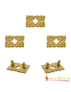 Set mit 5 vermessingten mittelalterlichen Kleeblättern... 2
