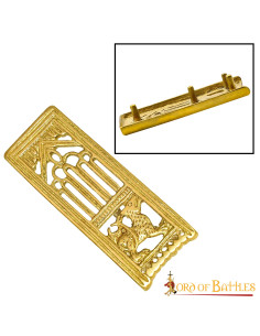 Accesorio medieval león en latón decorativo para cinturón 2