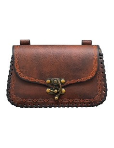 Bolso del Hechicero medieval, tipo riñonera, en piel -...