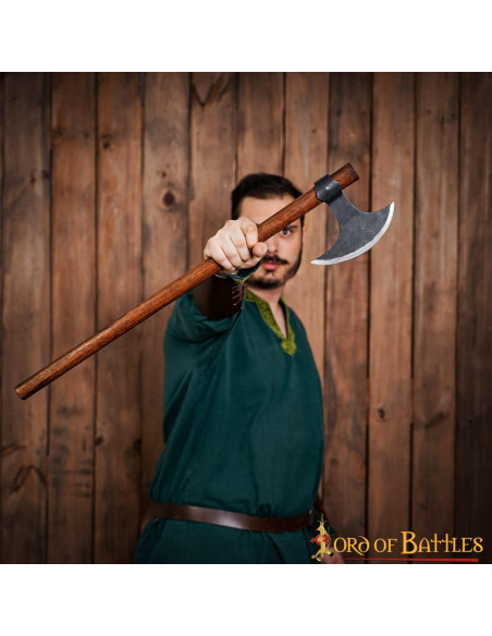 Hacha Vikinga larga con cabeza en...