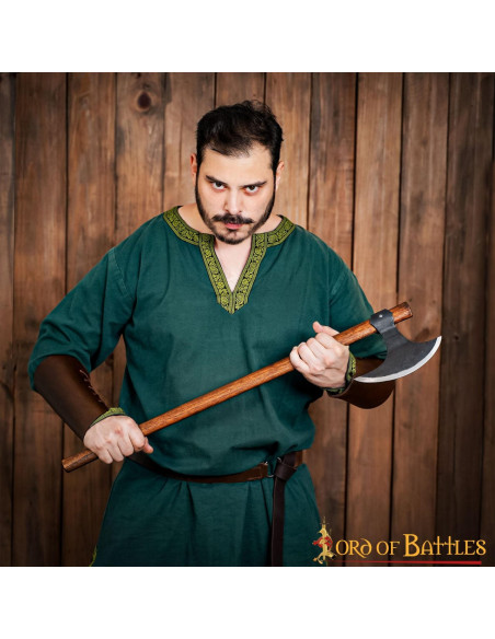 Hacha Vikinga larga con cabeza en...