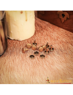 Set 100 botones, tipo remache, en latón 2