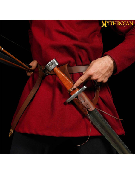 Tahalí braun für Schwerter, rechte Hand Tahalí braun für Schwerter, rechte Hand