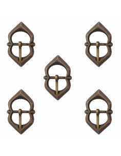 Set mit 5 gealterten Schnallen für Rüstungsgurte