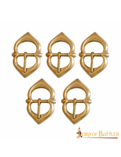 Set 5 hebillas en latón para correas de armaduras