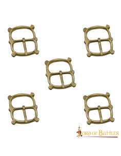 Set 5 hebillas medievales en latón para correas de armaduras