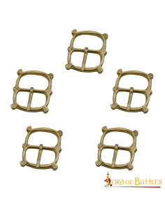 Set 5 hebillas medievales en latón para correas de armaduras 2