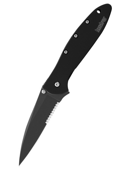 Kershaw Leek zakmes, zwart met gekarteld