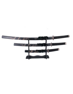 Set Katana, Wakizashi y Tanto con Soporte: Réplica...