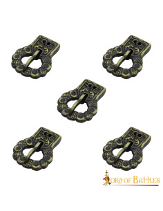 Set 5 hebillas góticas en latón envejecido para cinturón