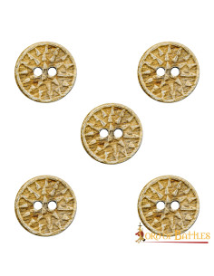 Set 5 botones medievales decorados en asta de cuerno