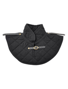 Gorjal medieval negro acolchado cuello alto en algodón