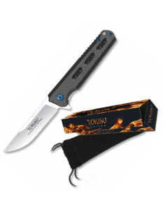 TOKISU lommekniv med fløjlsskede, klinge 8,6 cm.
