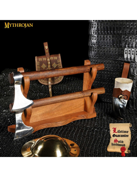 Houten bureaubladsteun voor 2 wapens