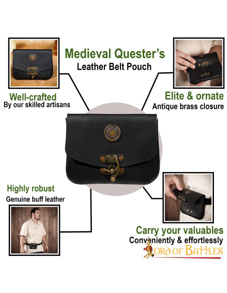 Schwarze mittelalterliche Ledertasche...