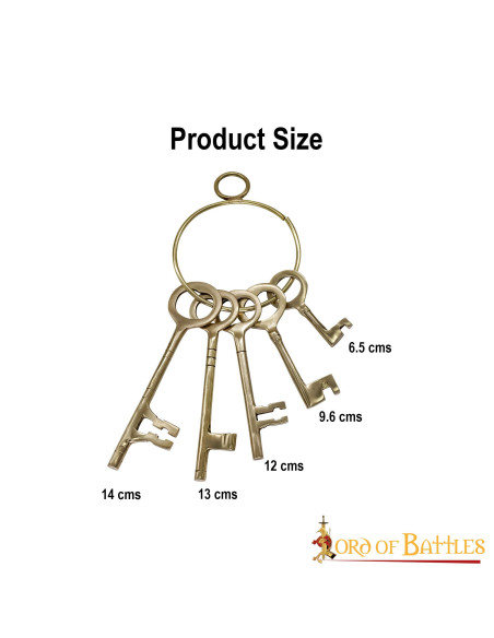 Set van 5 sleutels met sleutelhanger...