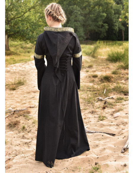 Vestido Medieval Leonor en negro con...