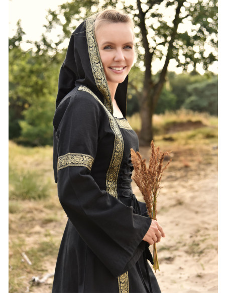 Vestido Medieval Leonor en negro con...